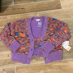 This sweater twin set won’t last! Gorgeous lavender and bright tones!